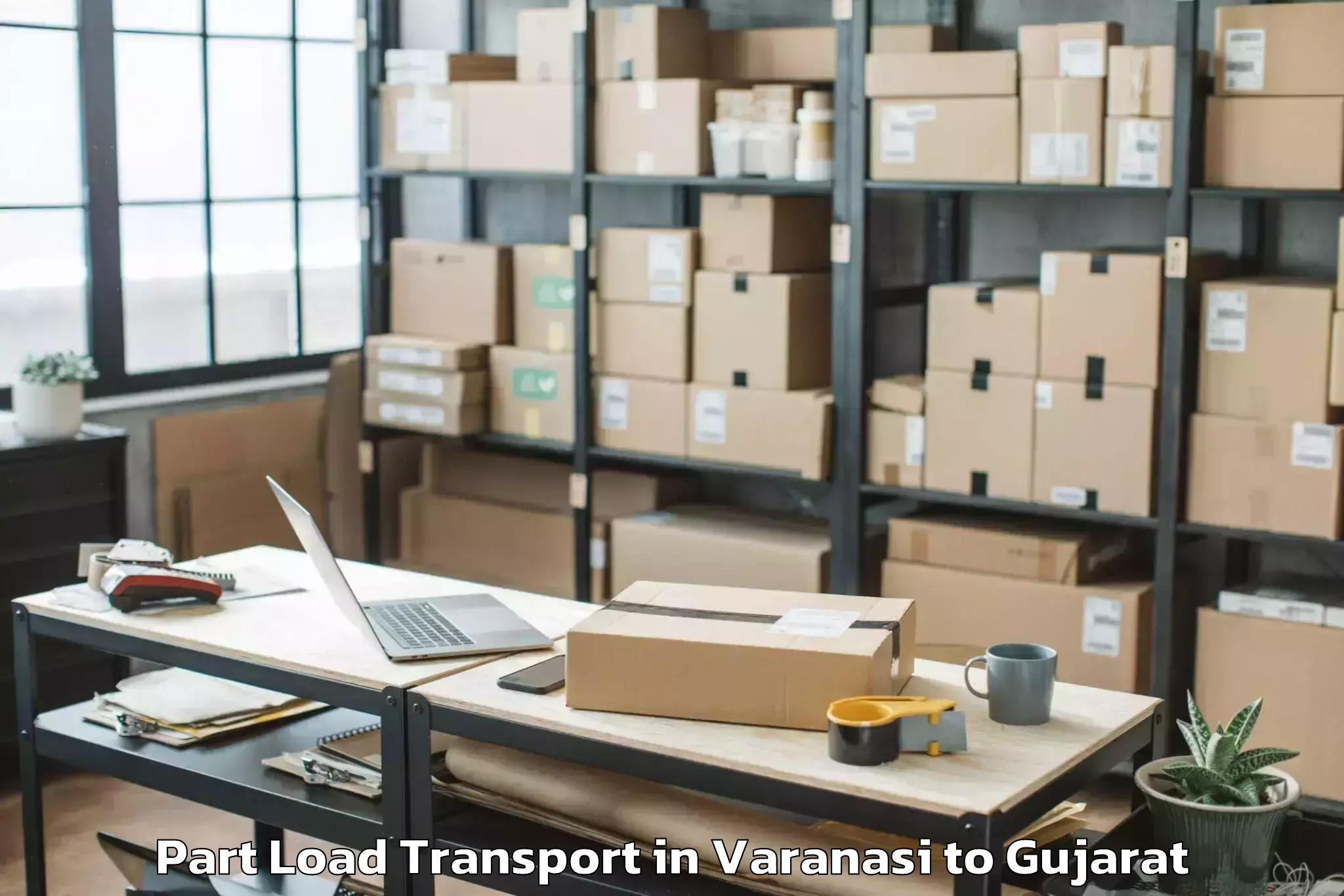 Affordable Varanasi to Rk University Rajkot Part Load Transport